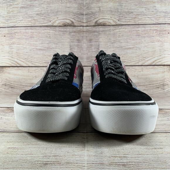 Vans Old Skool Platform After Dark Womens Size 8 Pink Blue Black Summer - Picture 2 of 13